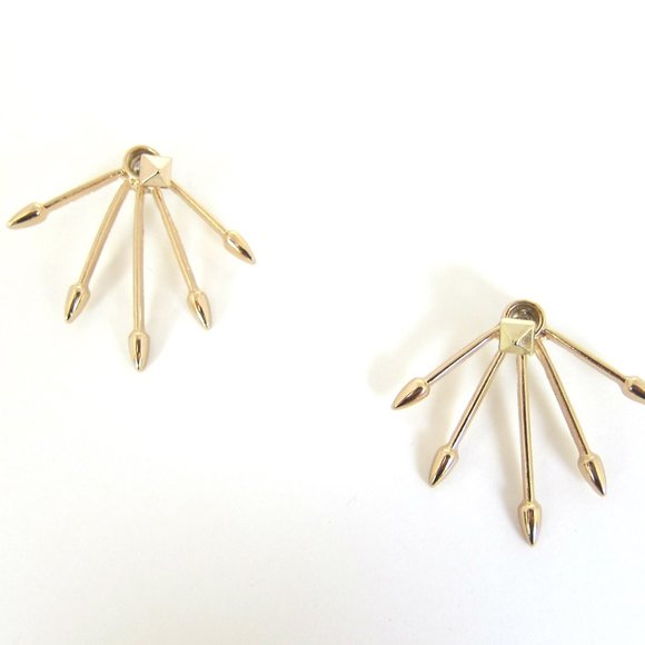 Plunder Gold Fan Earrings - Picture 2 of 4